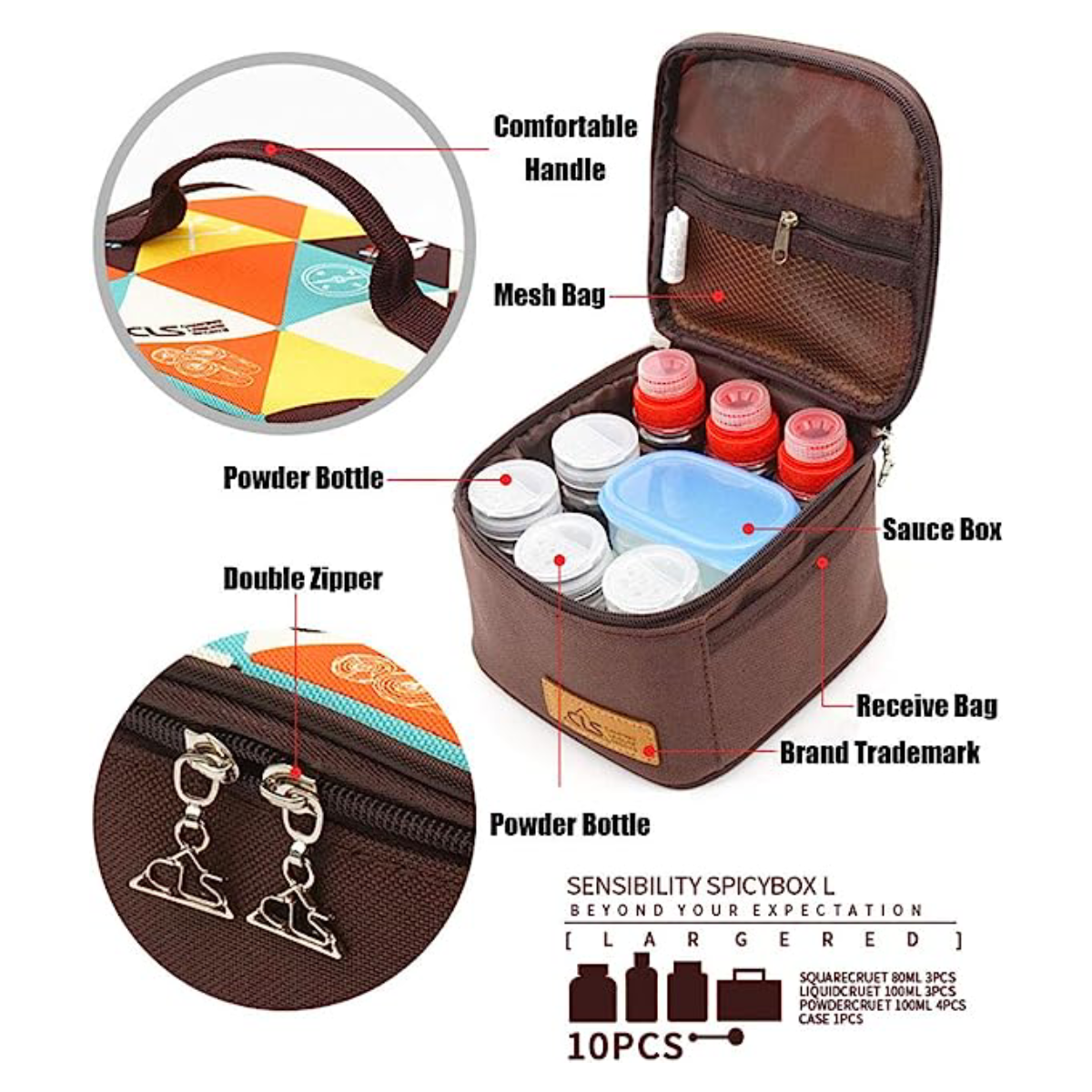 Spices Bottle Set Bag